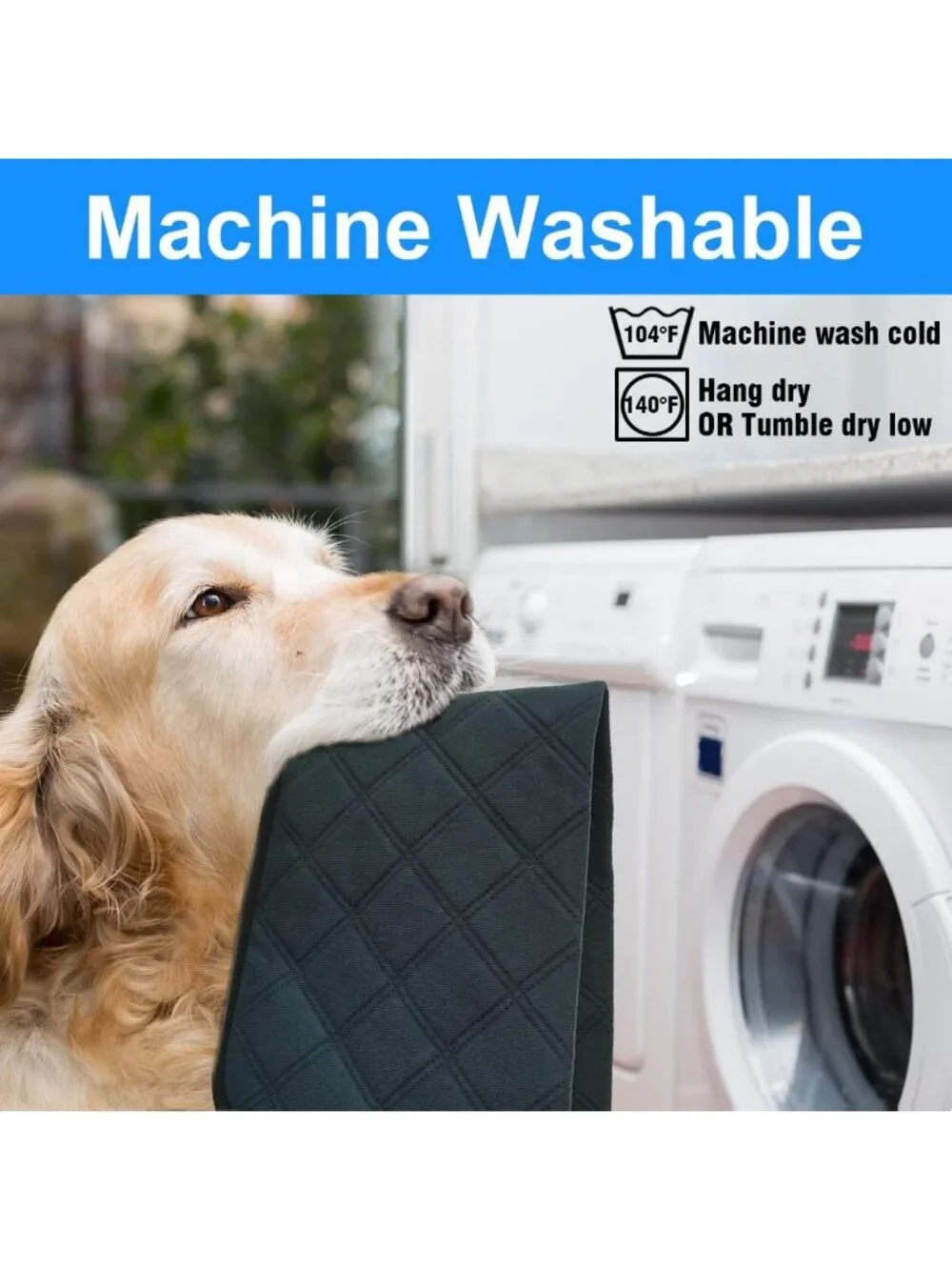 Washable Reusable Dog Pee Pads, Absorbent & Leakproof, Non-Slip, 18